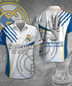 Real Madrid 3D Short Sleeve Dress Shirt 02