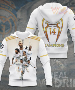 Real Madrid 3D apparel zip up hoodie