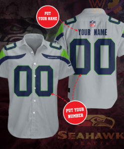 Seattle Seahawks 3D Short Sleeve Dress Shirt 04