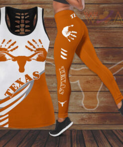 Texas Longhorns Hollow Tank Top Leggings 04