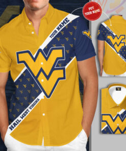 West Virginia Mountaineers 3D Short Sleeve Dress Shirt 02