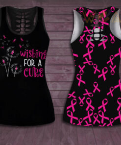 Wishing For A Cure Breast Cancer Awareness 3D Hollow Tank Top Leggings 01