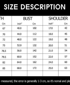 Zip up Hoodie Sizechart new