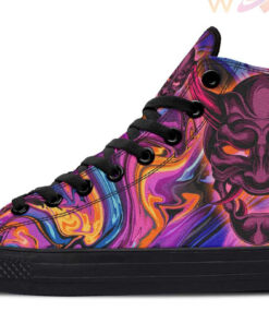 abstract purple mempo mask high top canvas shoes