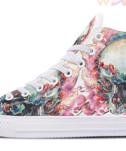 abstruse skull painting high top canvas shoes