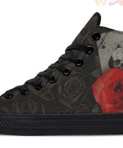 ace of spade and rose high top canvas shoes
