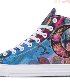 acrylic sun and moon high top canvas shoes