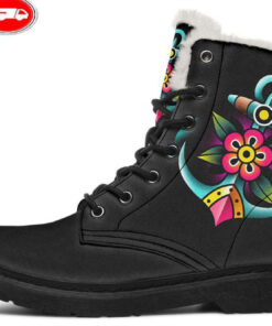 anker faux fur leather boots