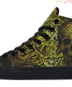 antique skull high top canvas shoes
