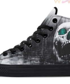 aqua eyes skull high top canvas shoes