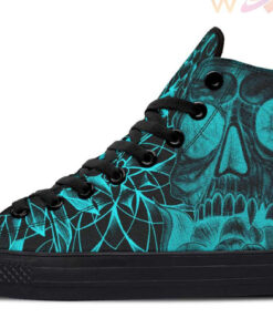 aqua rose crane skull high top canvas shoes