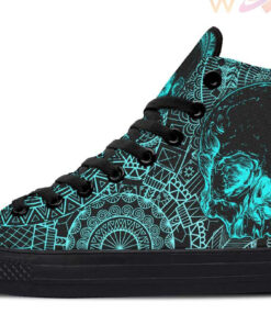 aqua squeleton high top canvas shoes