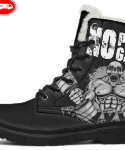 beast faux fur leather boots