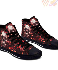 blood skull high top shoes