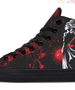 blood sword woman high top canvas shoes