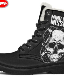 body under construction faux fur leather boots