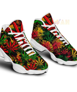 cannabis air jd 13 sneakers psychedelic sneakers hippie shoes