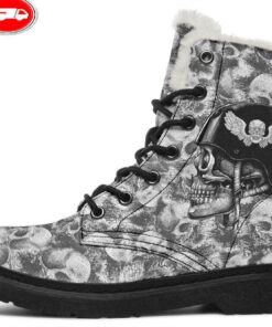 chopper faux fur leather boots