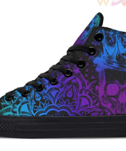 colorful skull crown high top canvas shoes