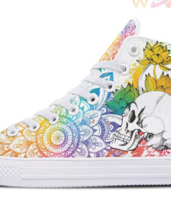 colorful splat skull party high top canvas shoes