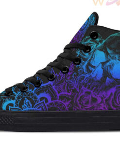 colorful totenkopf high top canvas shoes