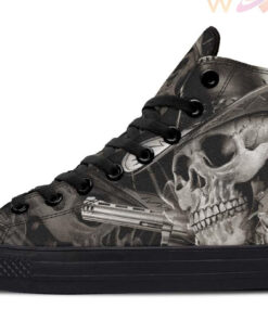 cowboy skull high top canvas shoes