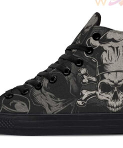 crossbones skull chef high top canvas shoes
