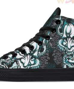 dangerous blue snake high top canvas shoes