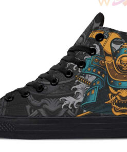 dangerous japanese warrior high top canvas shoes