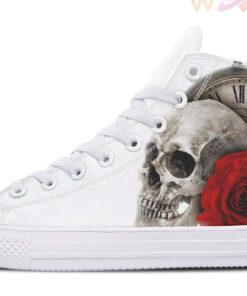 death vintage clock high top canvas shoes