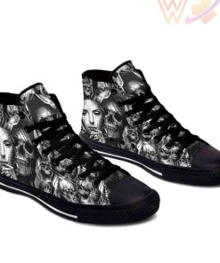 face skull high top shoes