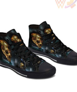 fantasy gold skull high top shoes
