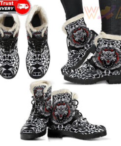 faux fur leather boots fenrir wolf a31