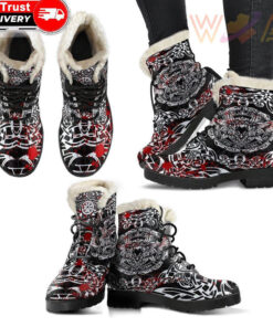 faux fur leather boots raven blood a31