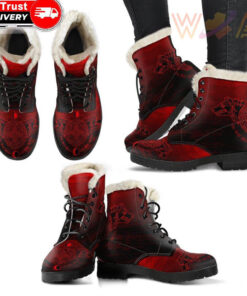 faux fur leather boots skoll and hati a31