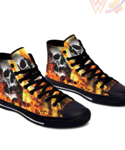 fire skull high top shoes