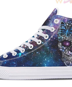 galaxy eyes skull high top canvas shoes