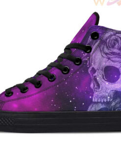 galaxy skull and rose high top canvas shoes