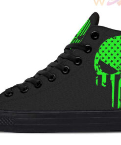 green punisher high top canvas shoes