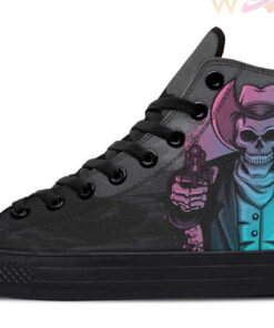 guns and amo skull high top canvas shoes