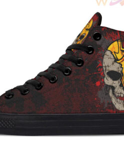 half gold helmet skull high top canvas shoes