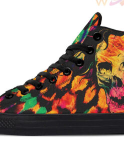 halloween tie dye skull high top canvas shoes