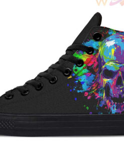 happy colors skull high top canvas shoes