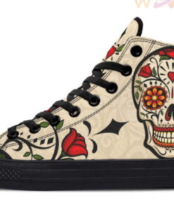 happy rose sugar skull high top canvas shoes