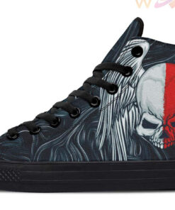 hell skull high top canvas shoes