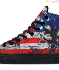 helmet skull flag high top canvas shoes