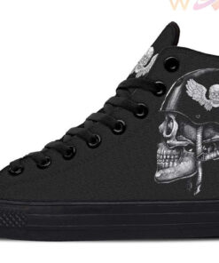helmet skull high top canvas shoes