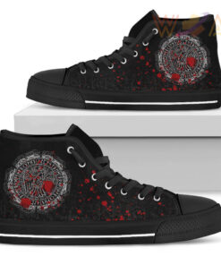 high top shoe raven celtic tattoo blood