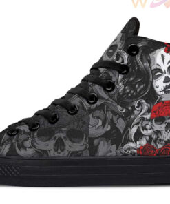 i am pretty with my skull high top canvas shoes