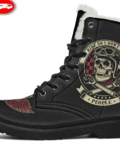 i dont choke people faux fur leather boots